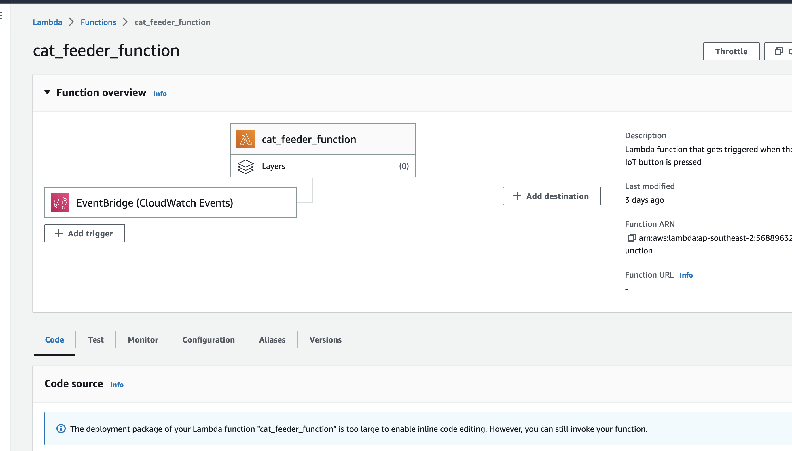 Send MQTT Message Lambda