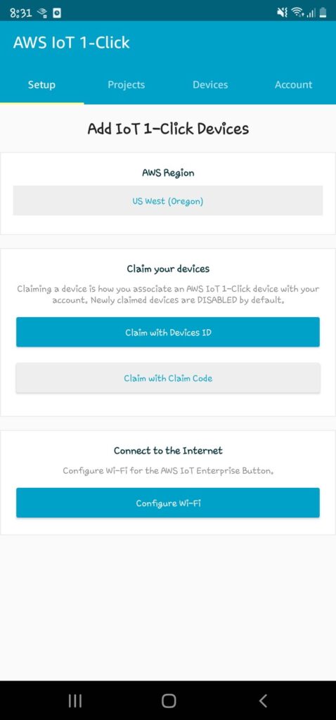 aws iot app claim
