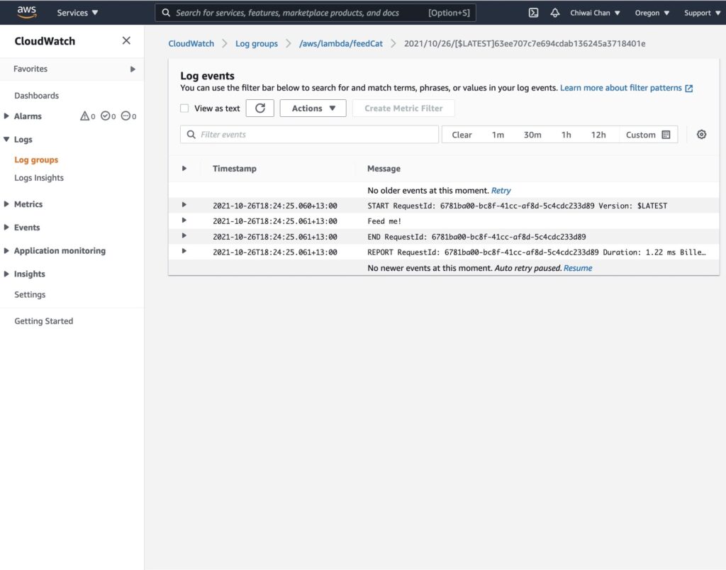 aws iot lambda logs