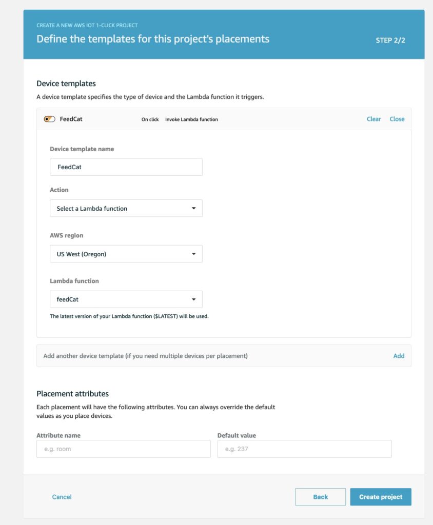 aws iot project template