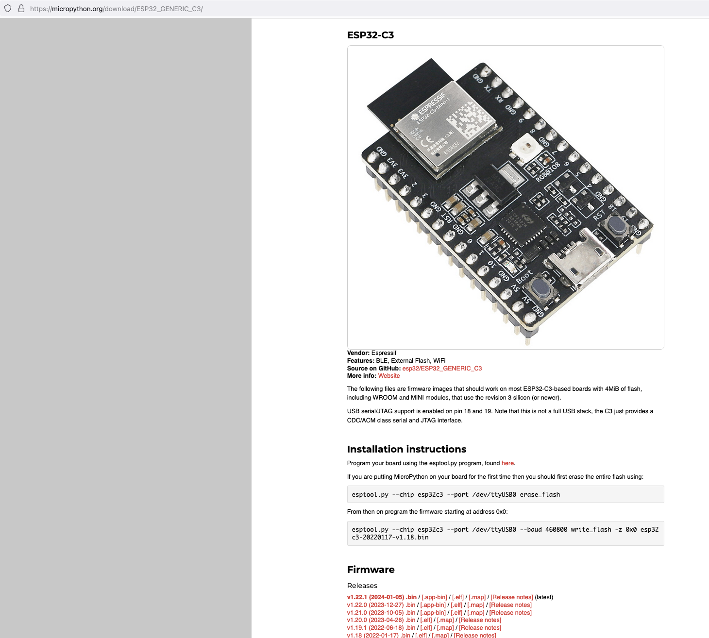 MicroPython firmware esp32c3