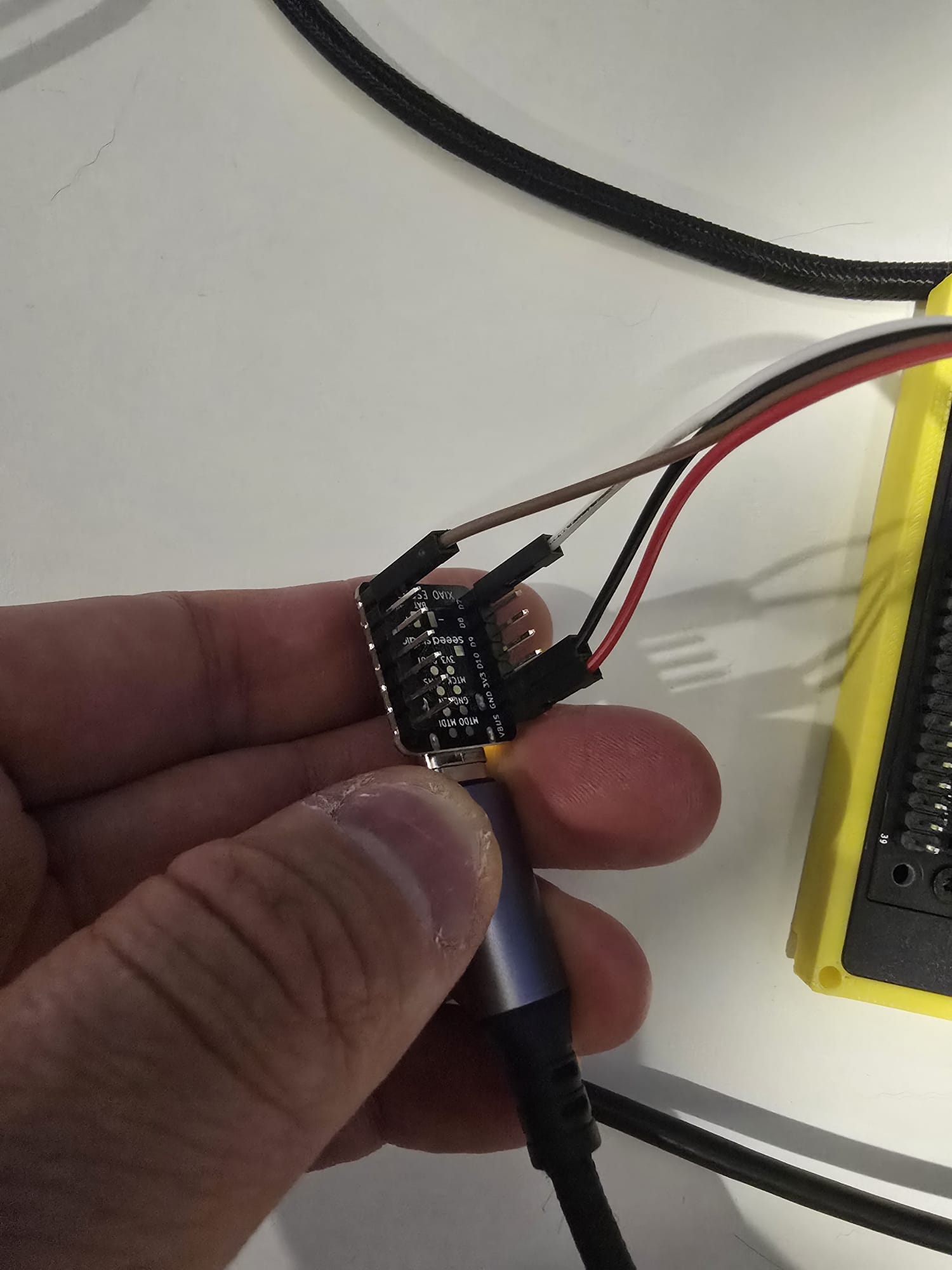 XIAO ESP32C6 wiring close-up